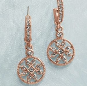 Earrings Goldtone Sparkling Circle Charms Avon